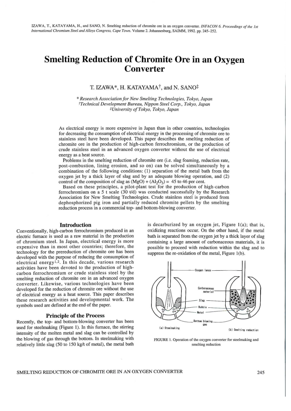 Smelting Reduction of Chromite Ore in an Oxygen Converter