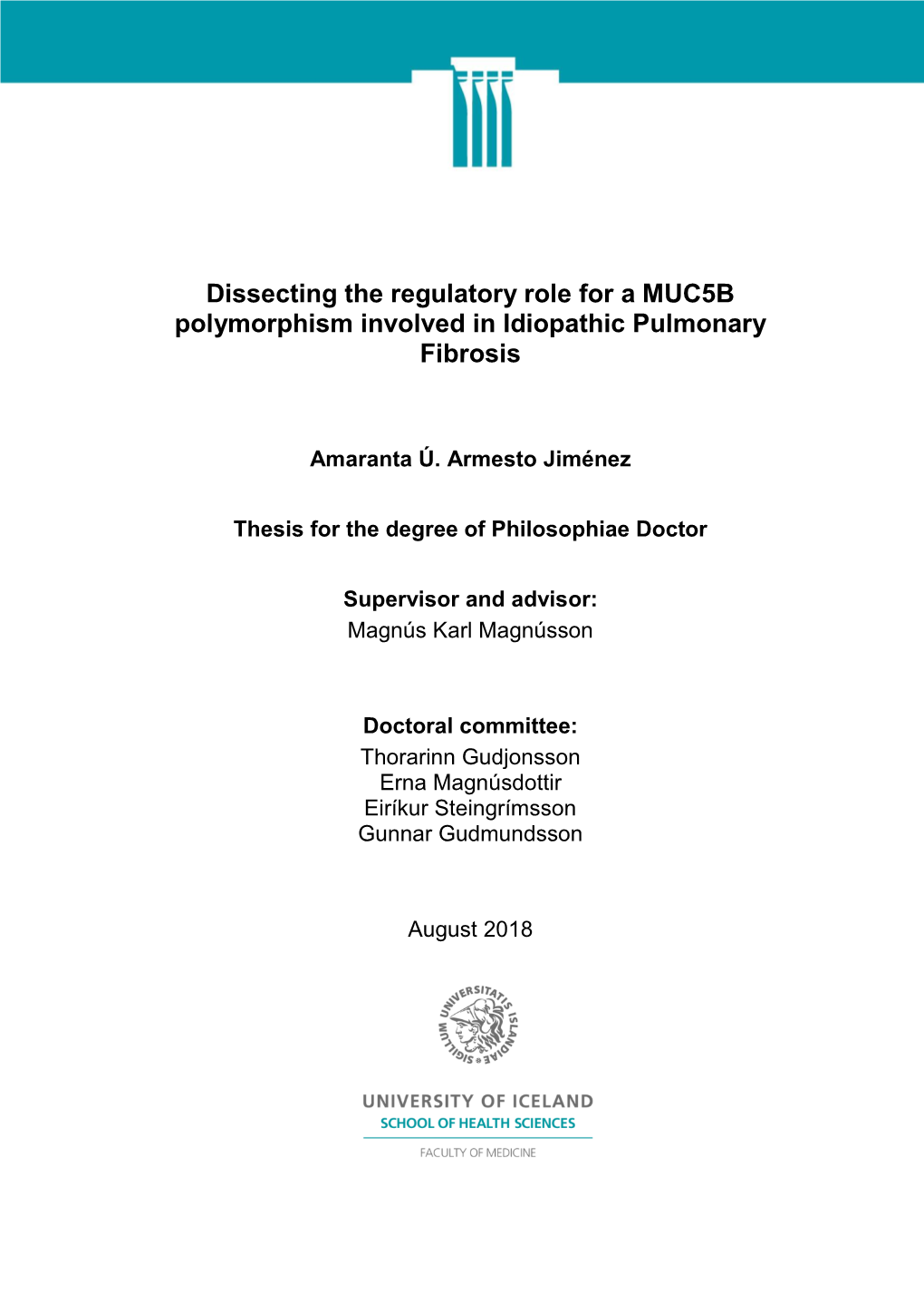 Dissecting the Regulatory Role for a MUC5B Polymorphism Involved in Idiopathic Pulmonary Fibrosis