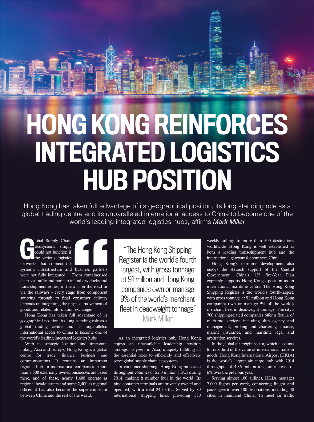 Hong Kong Reinforces Integrated Logistics Hub Position
