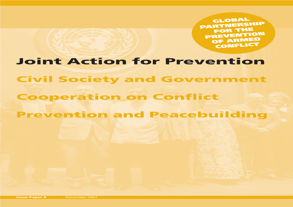 Joint Action for Prevention Civil Society and Government