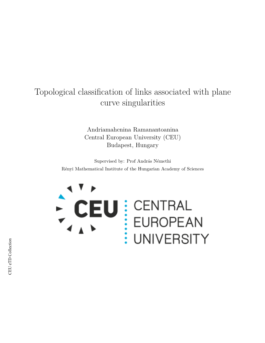 Topological Classification of Links Associated with Plane Curve