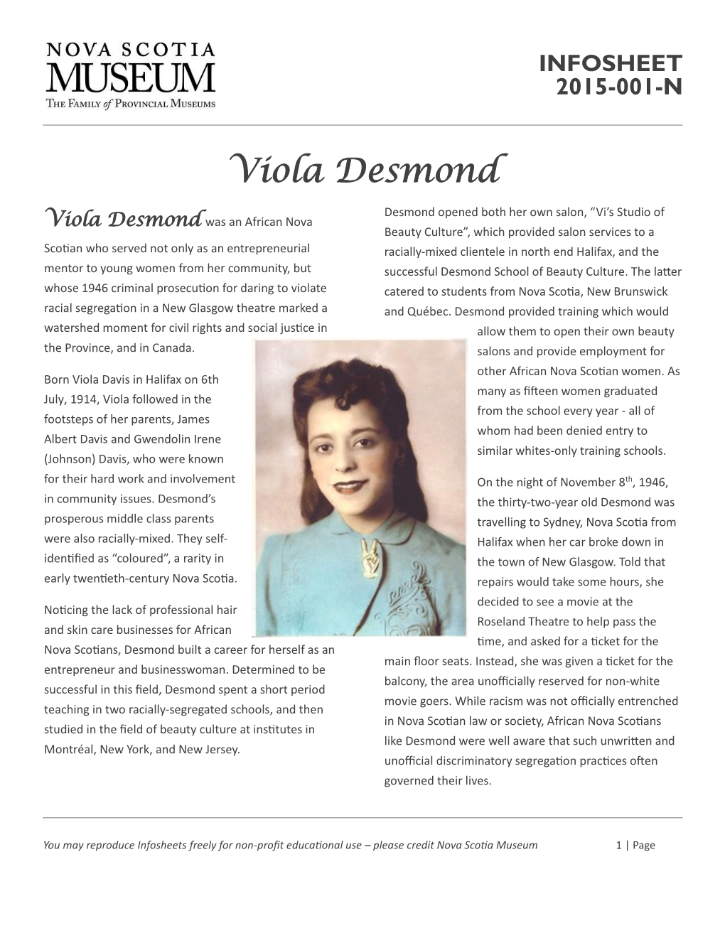 Viola Desmond Was an African Nova