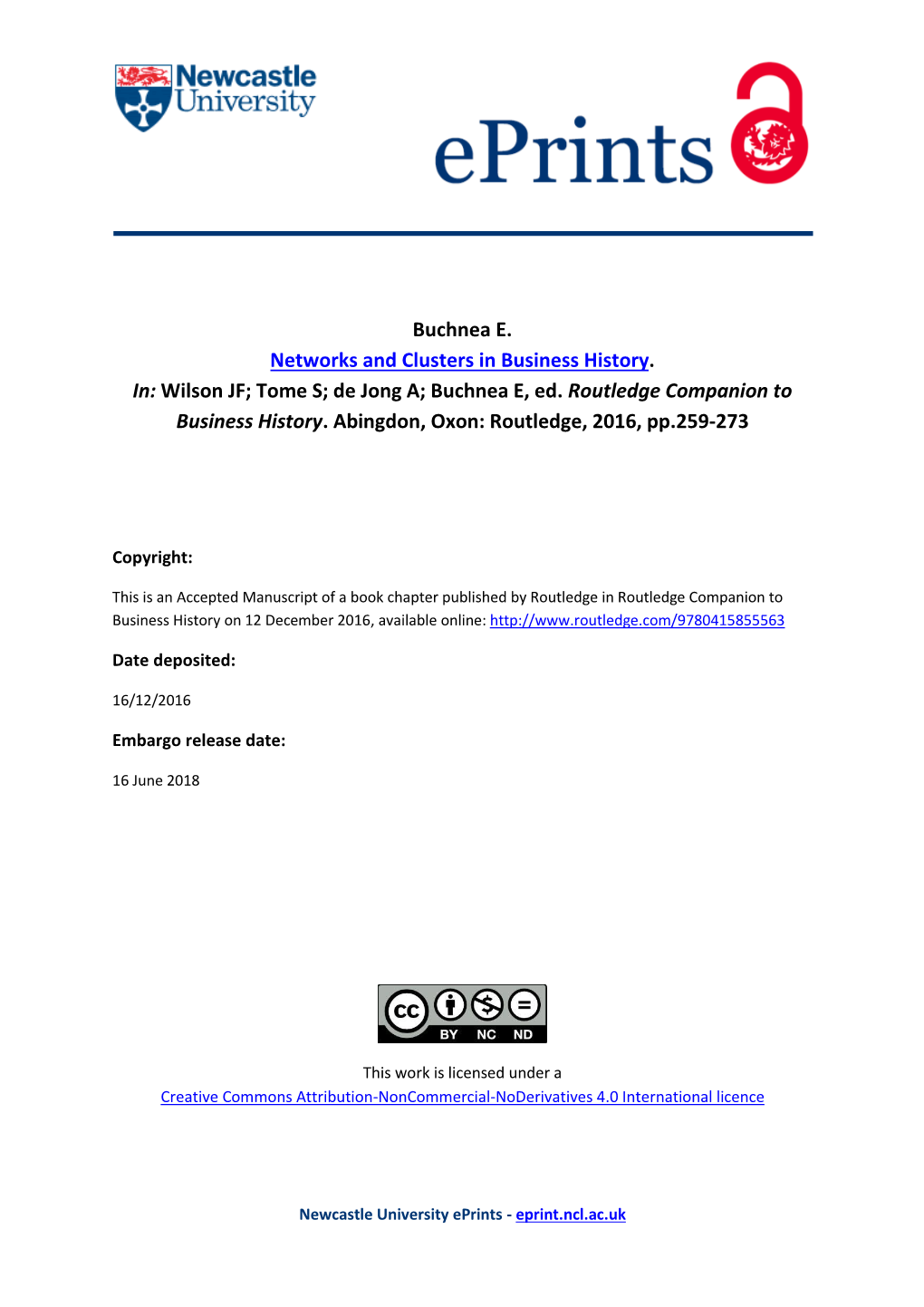 Networks and Clusters in Business History