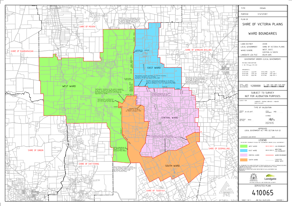 Shire of Victoria Plains Ward Boundaries