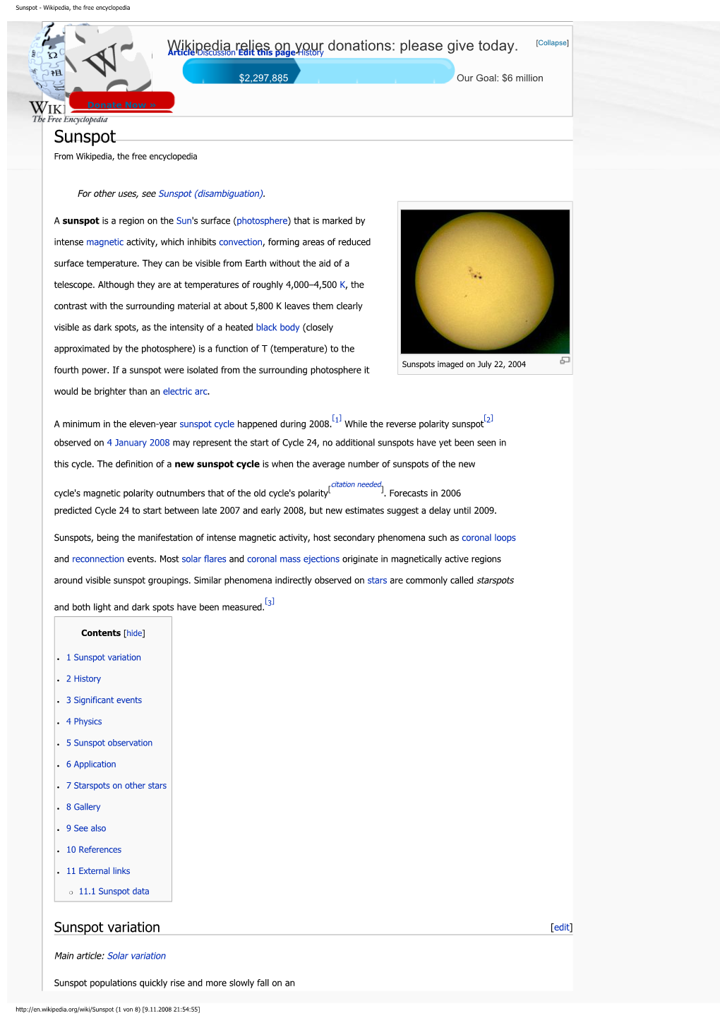 Sunspot - Wikipedia, the Free Encyclopedia