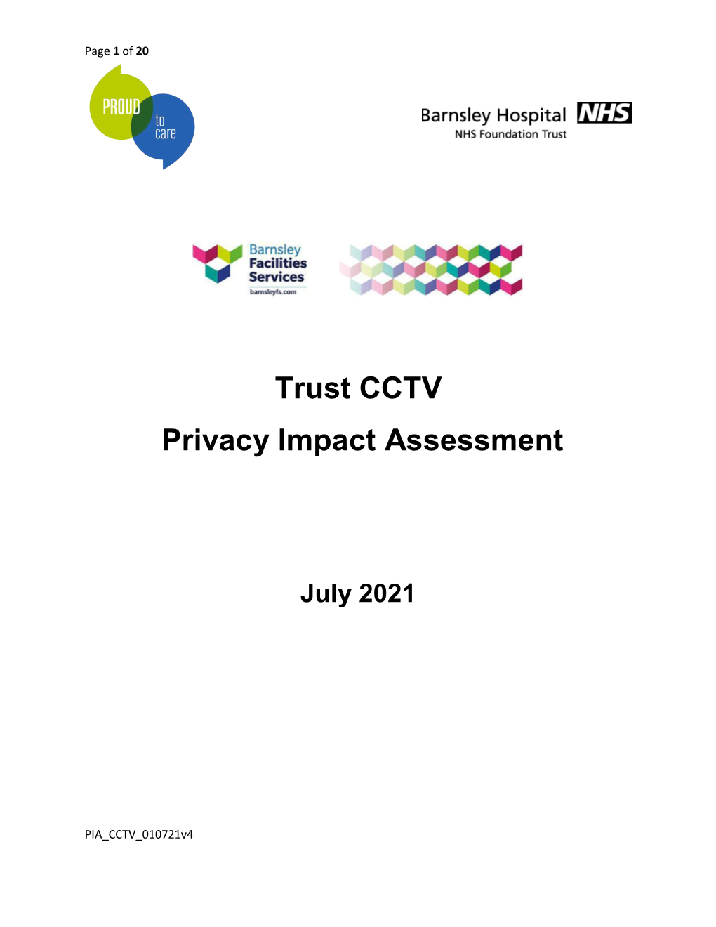Privacy Impact Assessment for CCTV