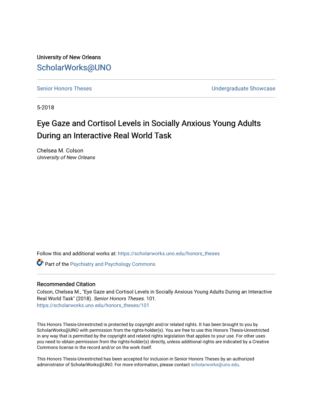 Eye Gaze and Cortisol Levels in Socially Anxious Young Adults During an Interactive Real World Task