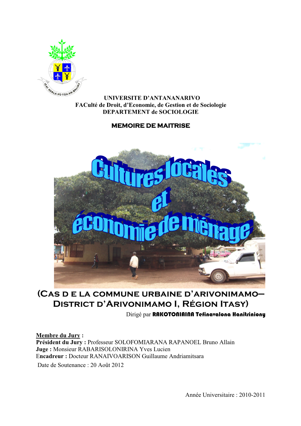 (Cas D E La Commune Urbaine D'arivonimamo— District D