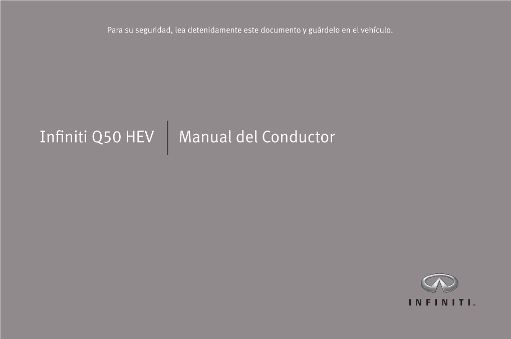 Infiniti Q50 HEV Manual Del Conductor