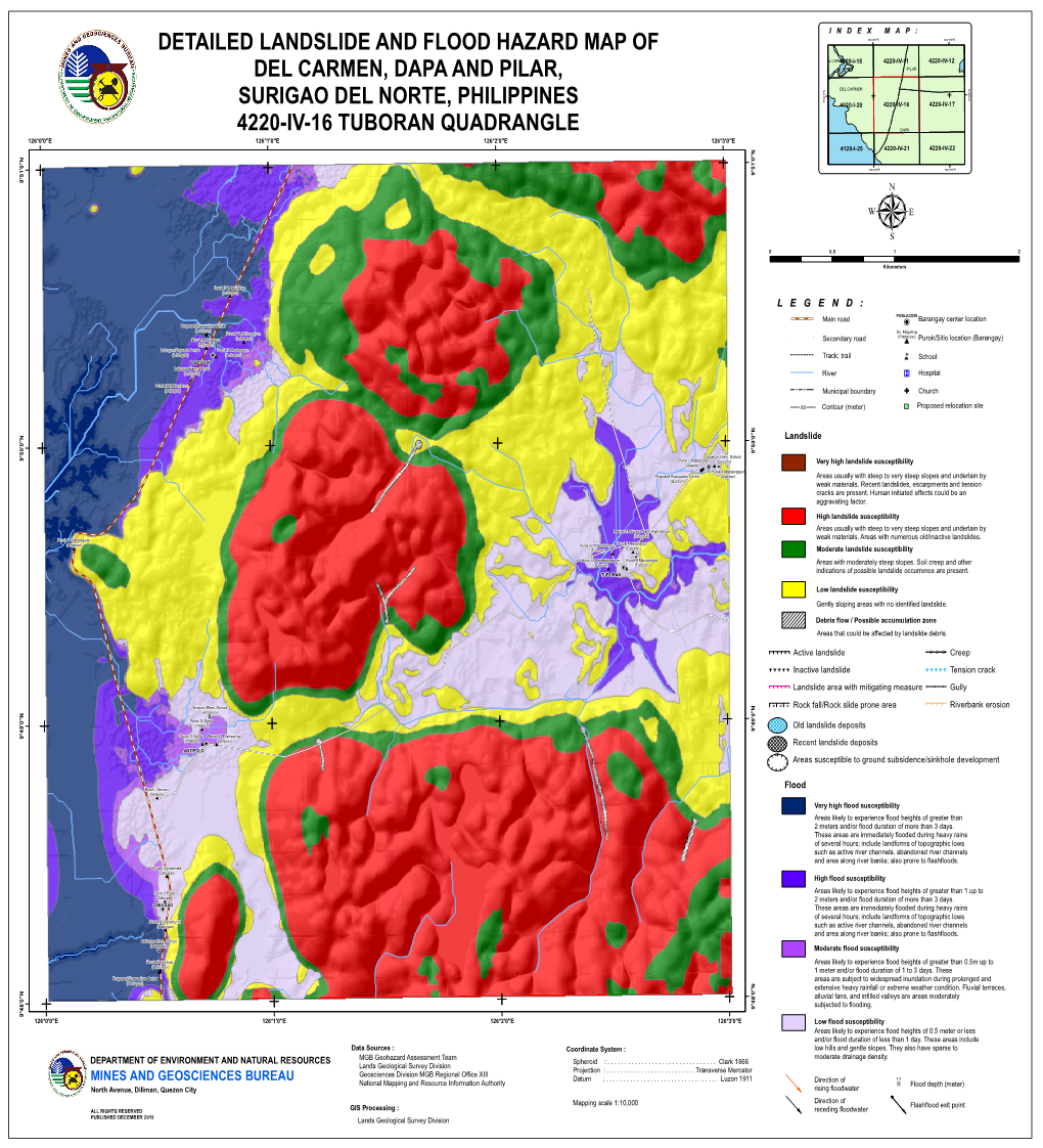 Detailed Landslide and Flood Hazard Map of Del Carmen