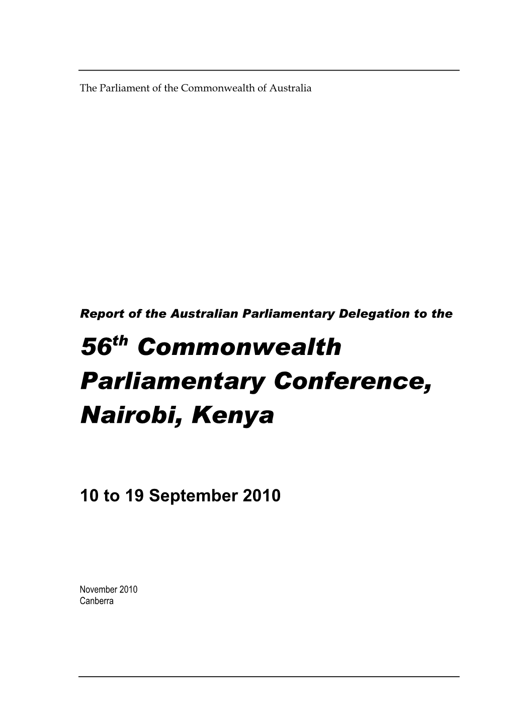 56Th Commonwealth Parliamentary Conference, Nairobi, Kenya