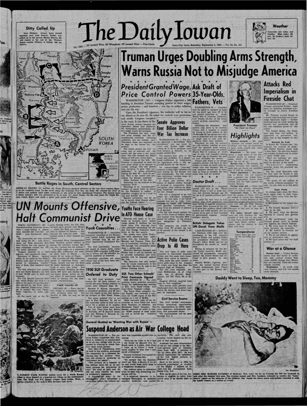 Daily Iowan (Iowa City, Iowa), 1950-09-02