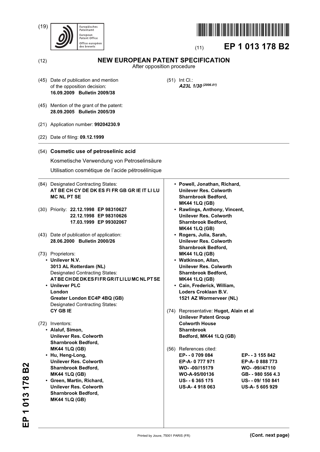 Cosmetic Use of Petroselinic Acid Kosmetische Verwendung Von Petroselinsäure Utilisation Cosmétique De L’Acide Pétrosélinique