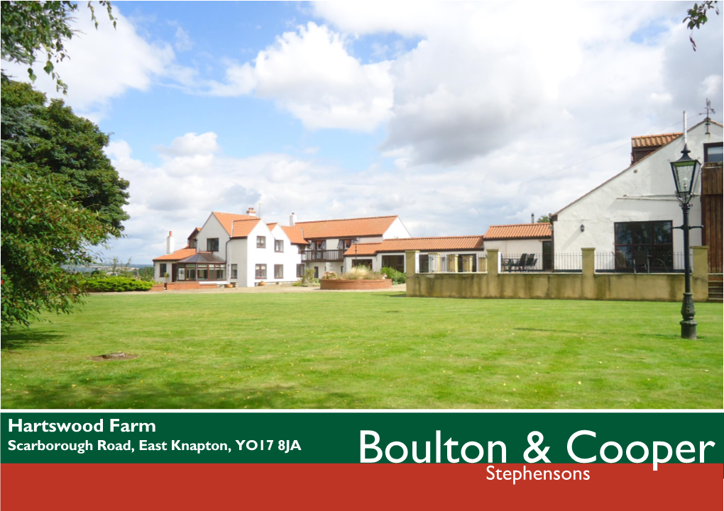 Hartswood Farm East Knapton, Malton, Yo17 8Ja