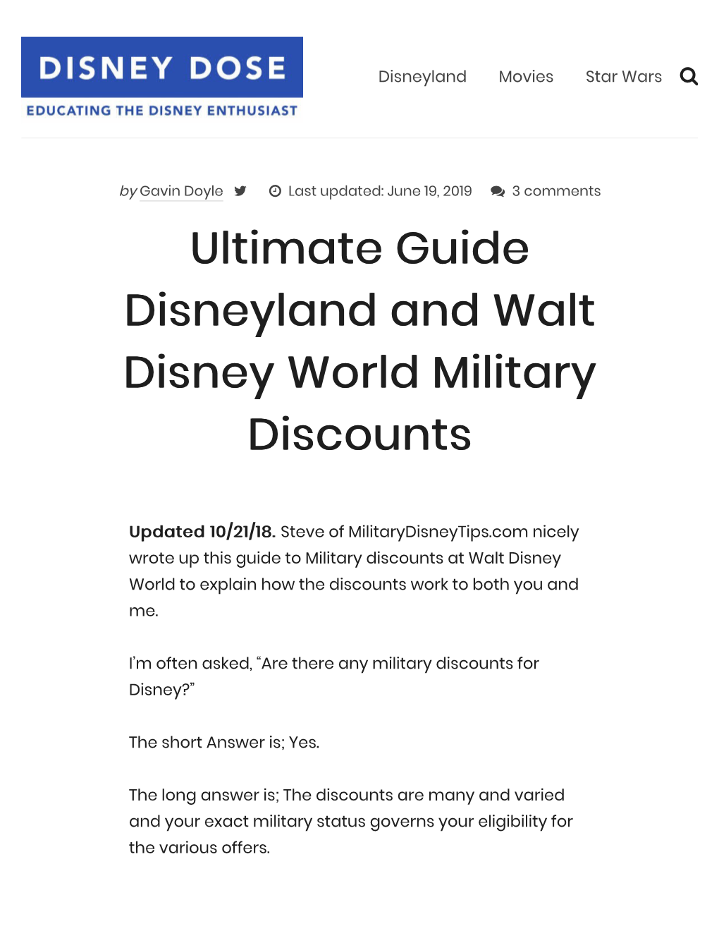 Ultimate Guide Disneyland and Walt Disney World Military Discounts