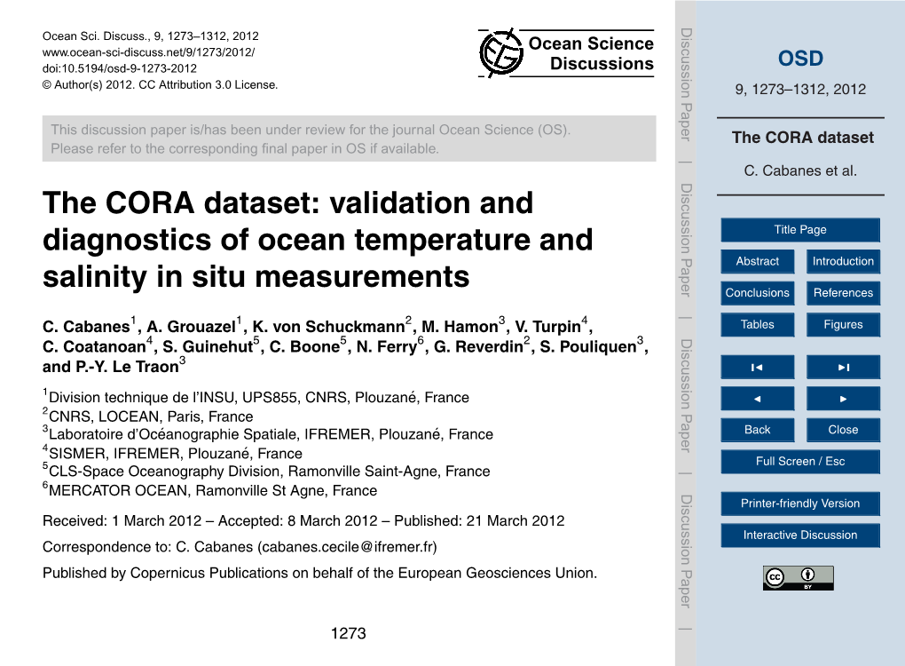 The CORA Dataset Please Refer to the Corresponding ﬁnal Paper in OS If Available