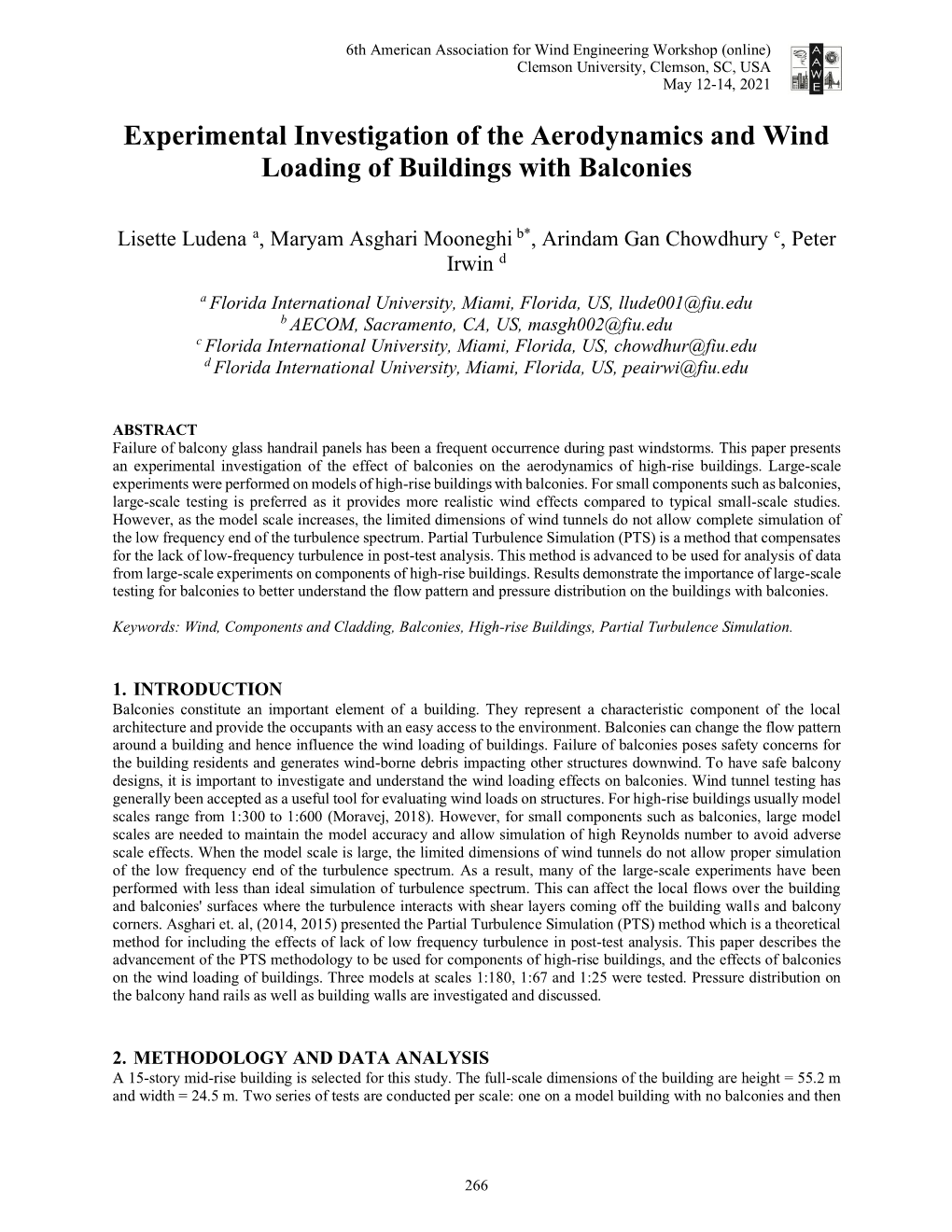Experimental Investigation of the Aerodynamics and Wind Loading of Buildings with Balconies