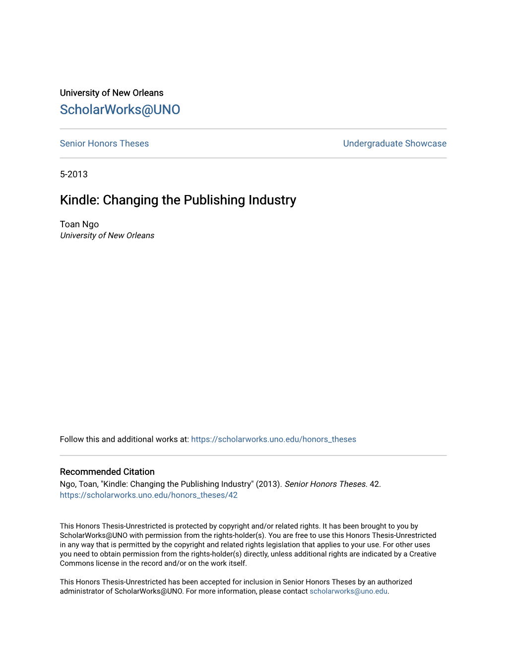 Kindle: Changing the Publishing Industry