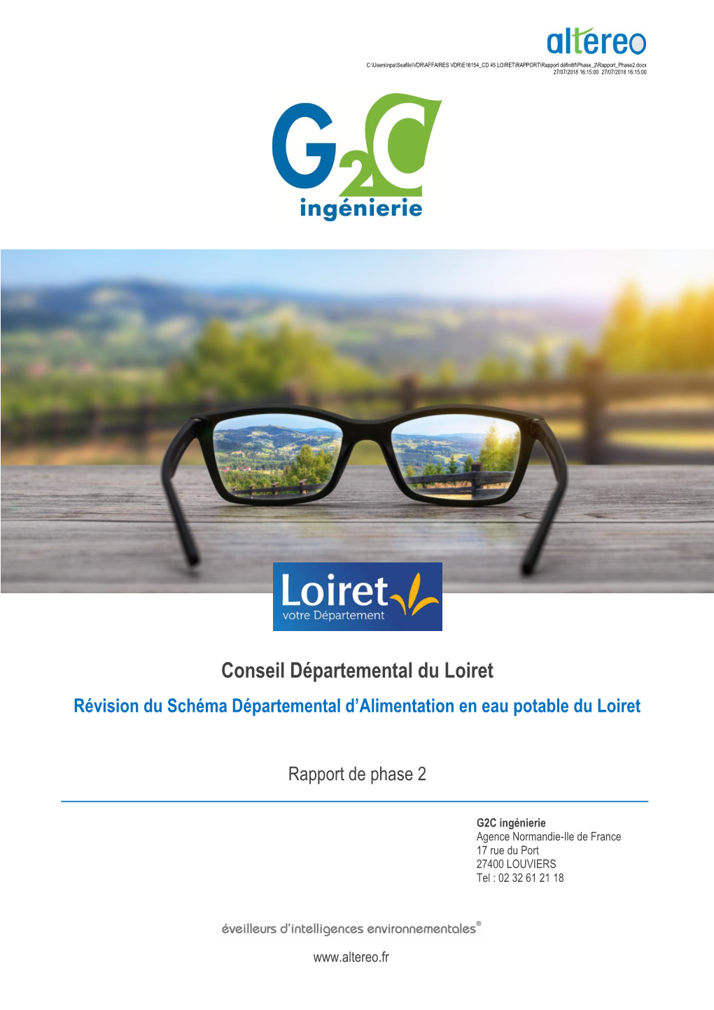 Révision Du Schéma Départemental D'alimentation En Eau Potable Du Loiret