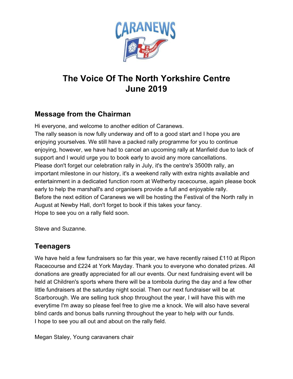 The Voice of the North Yorkshire Centre June 2019