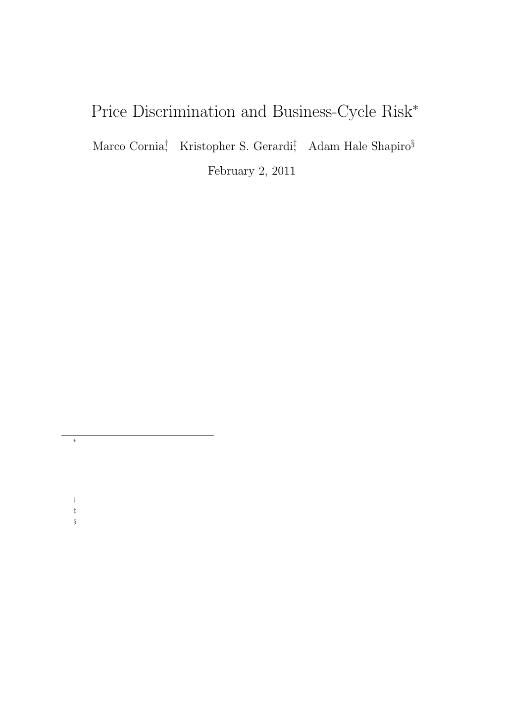 Price Discrimination and Business-Cycle Risk∗
