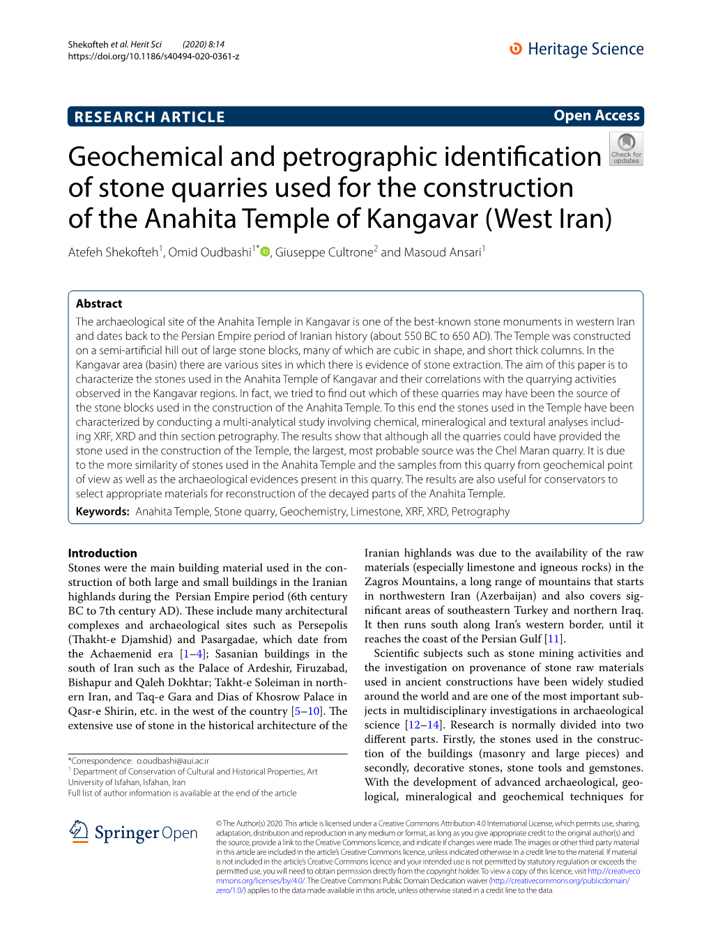 Geochemical and Petrographic Identification Of