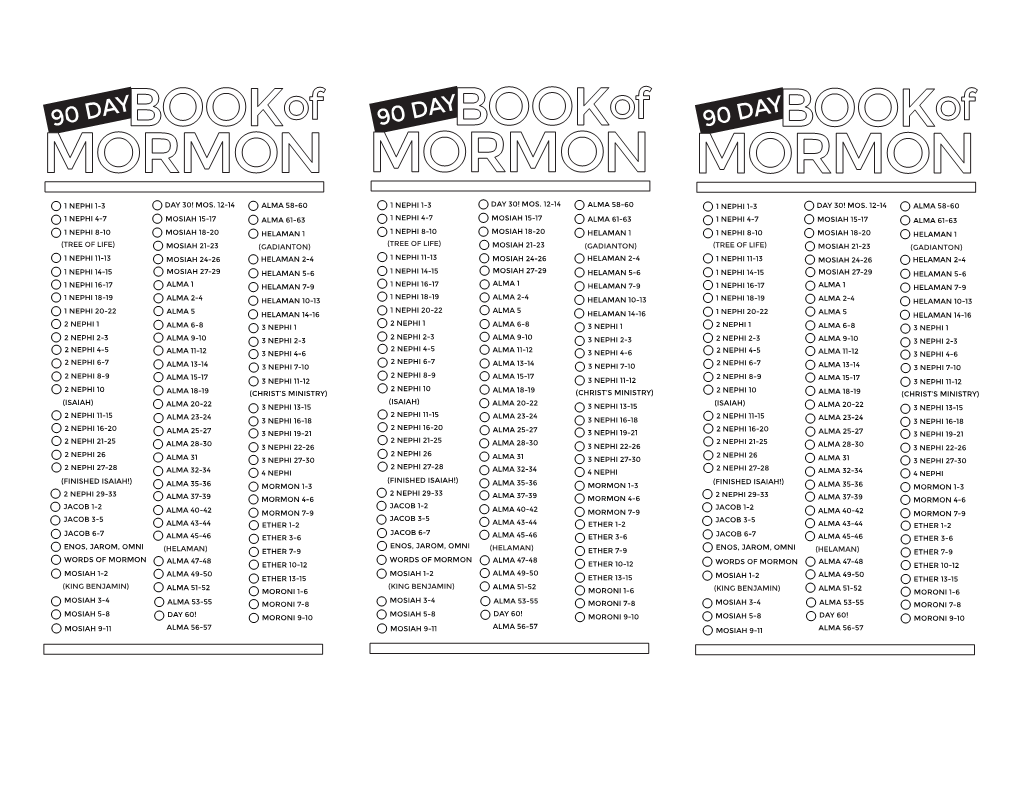 90 DAY Book of Mormon Bookmarkd