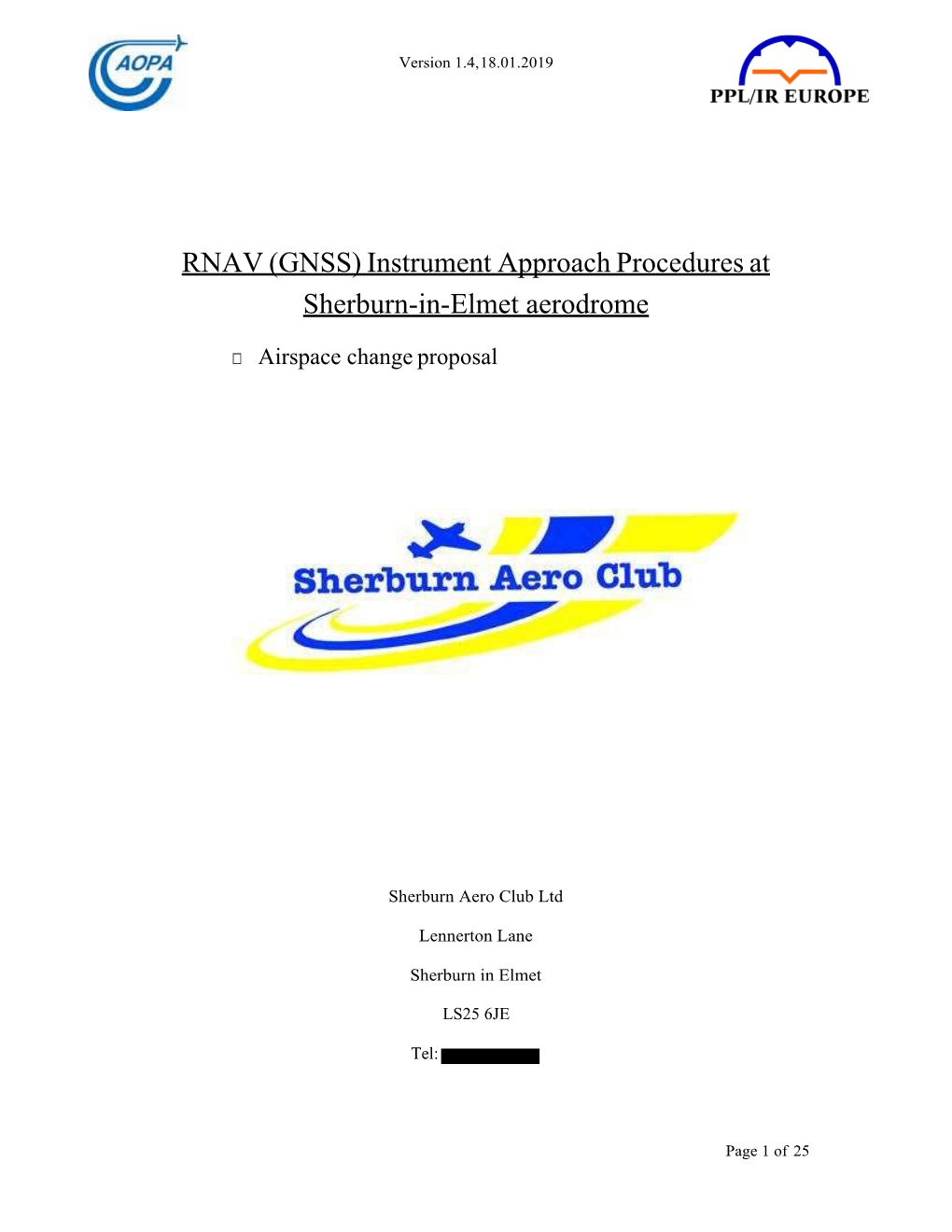 RNAV (GNSS) Instrument Approach Procedures at Sherburn-In-Elmet Aerodrome