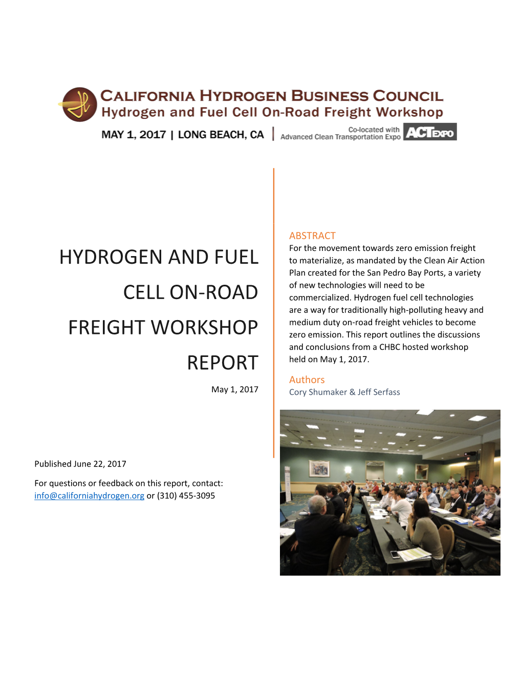 Hydrogen and Fuel Cell On-Road Freight Workshop Report