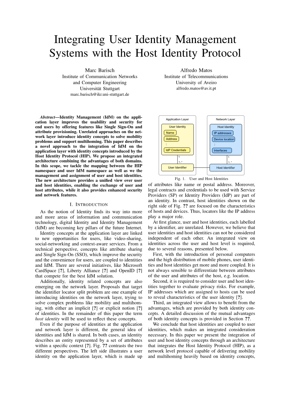 Integrating User Identity Management Systems with the Host Identity Protocol