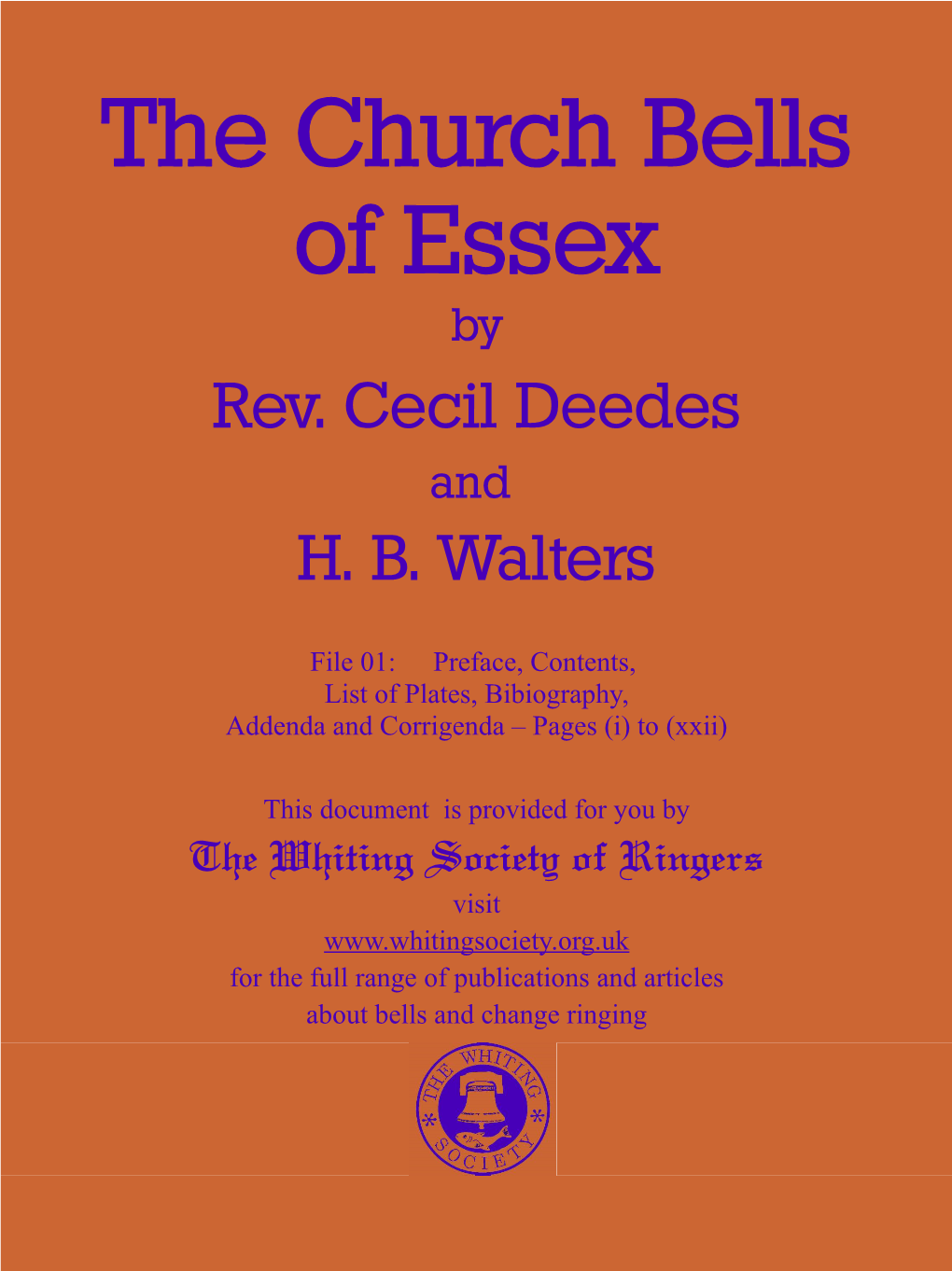 The Church Bells of Essex by Rev