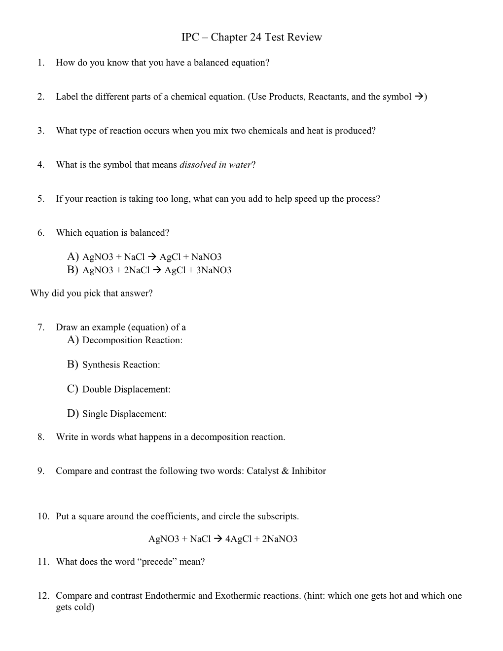 IPC Chapter 24 Test Review