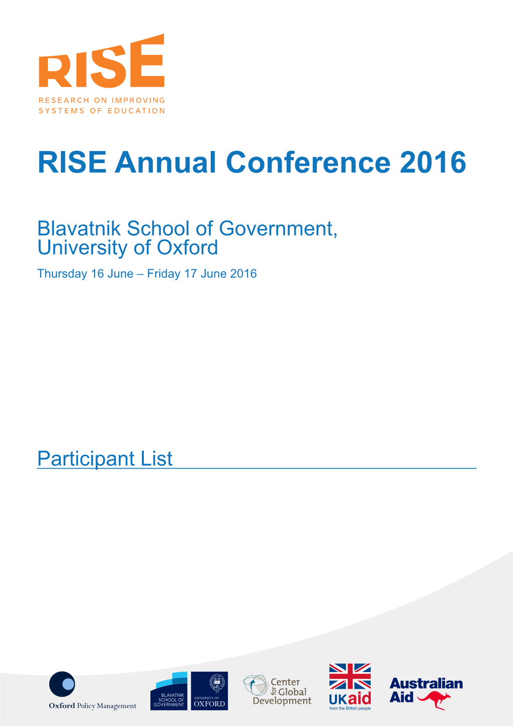 RISE Annual Conference 2016