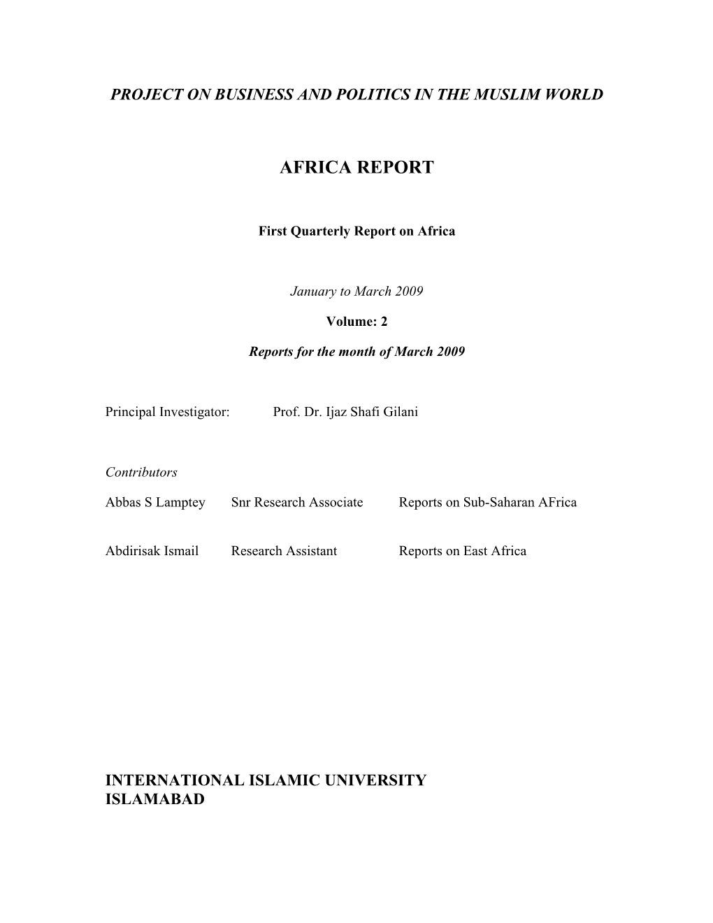 Africa Report