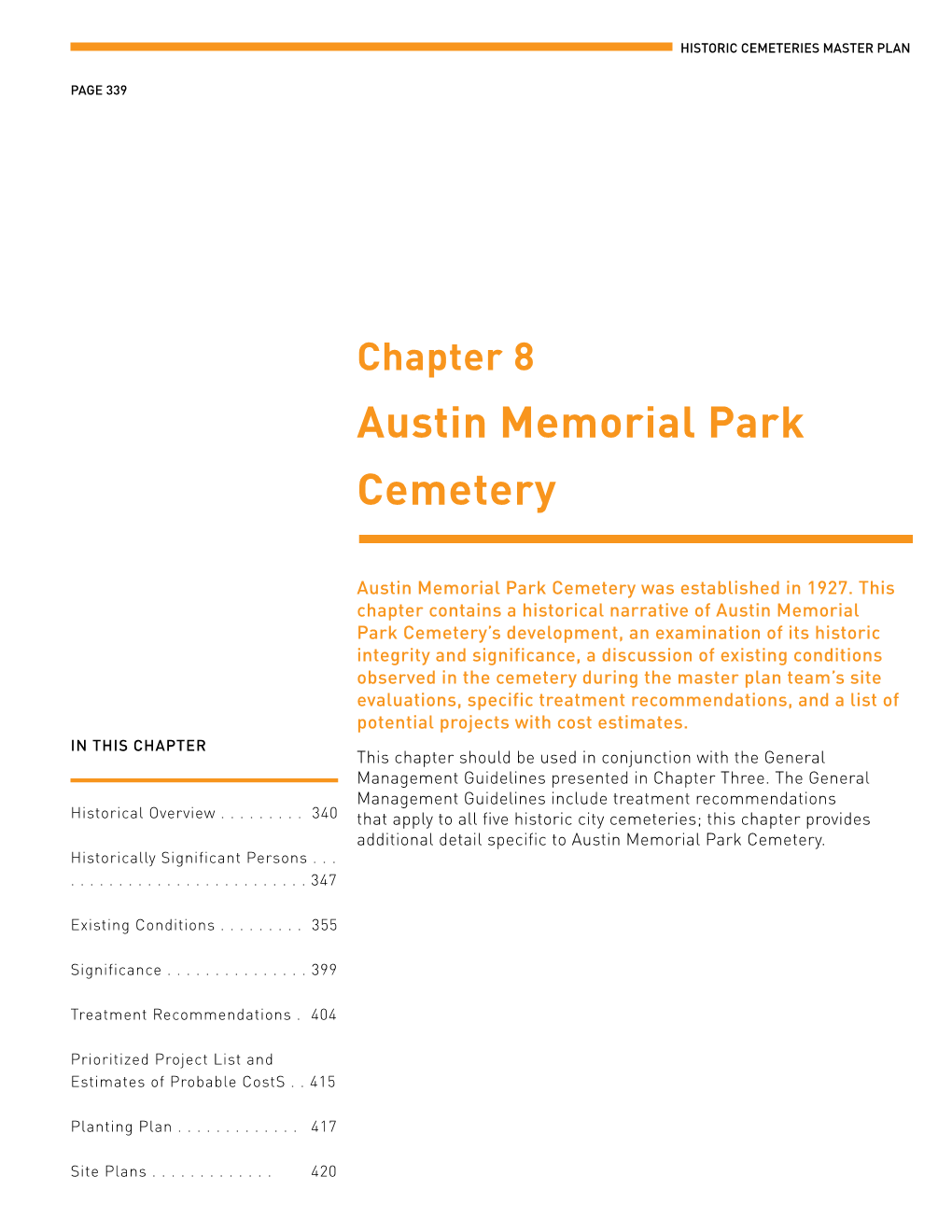 Chapter 8: Austin Memorial Park Cemetery