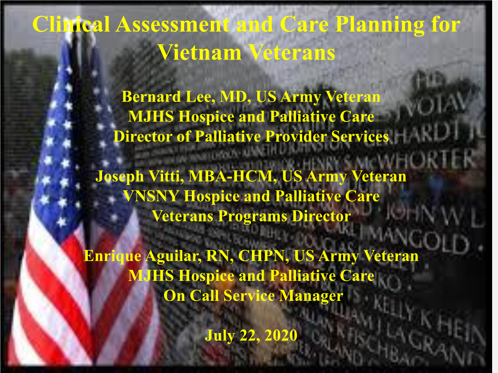 Clinical Assessment and Care Planning for Vietnam Veterans