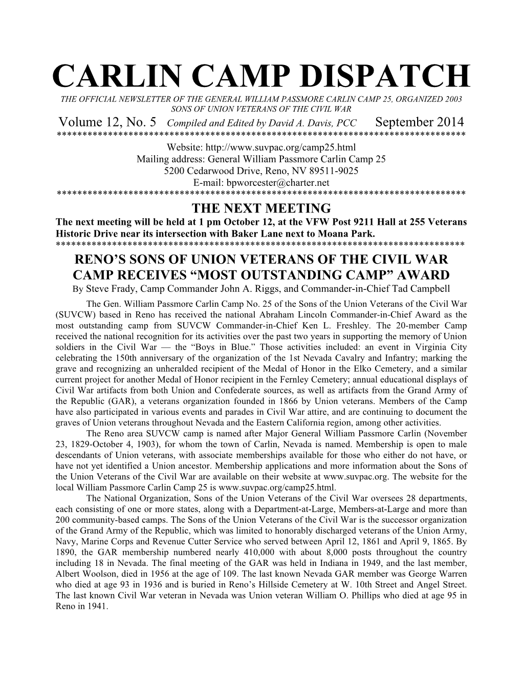 Carlin Camp Dispatch Sep14