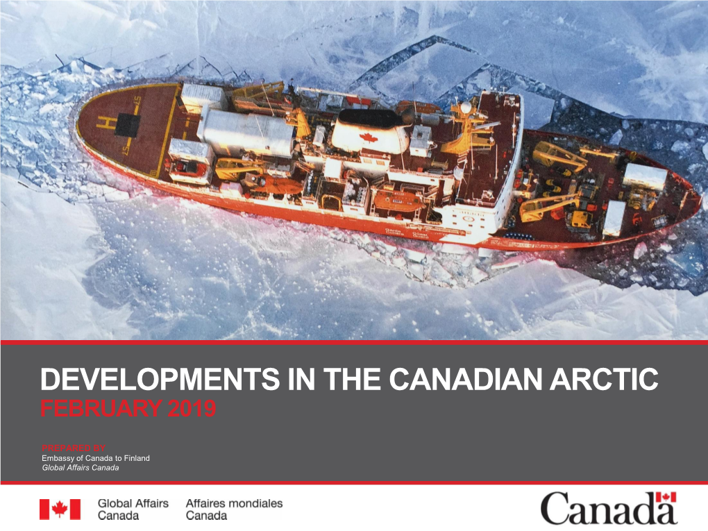 Developments in the Canadian Arctic February 2019