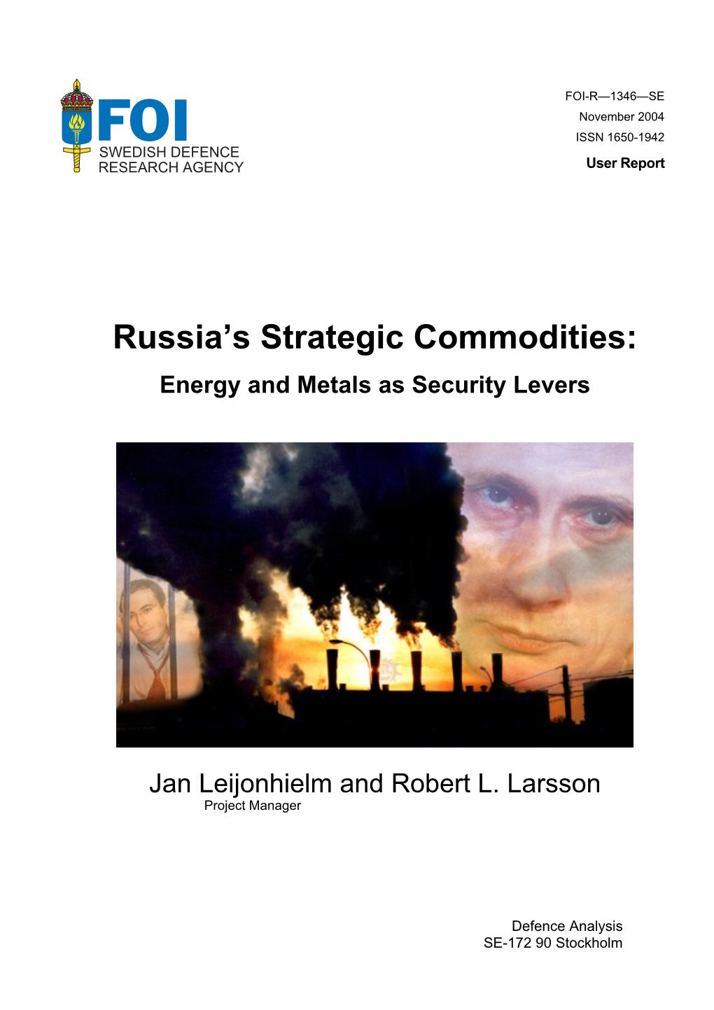 Russia´S Strategic Commodities