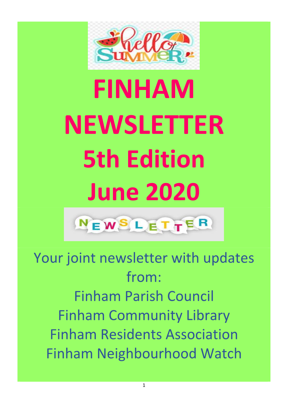 FINHAM NEWSLETTER 5Th Edition June 2020