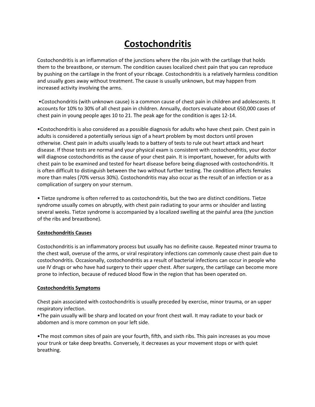Costochondritis