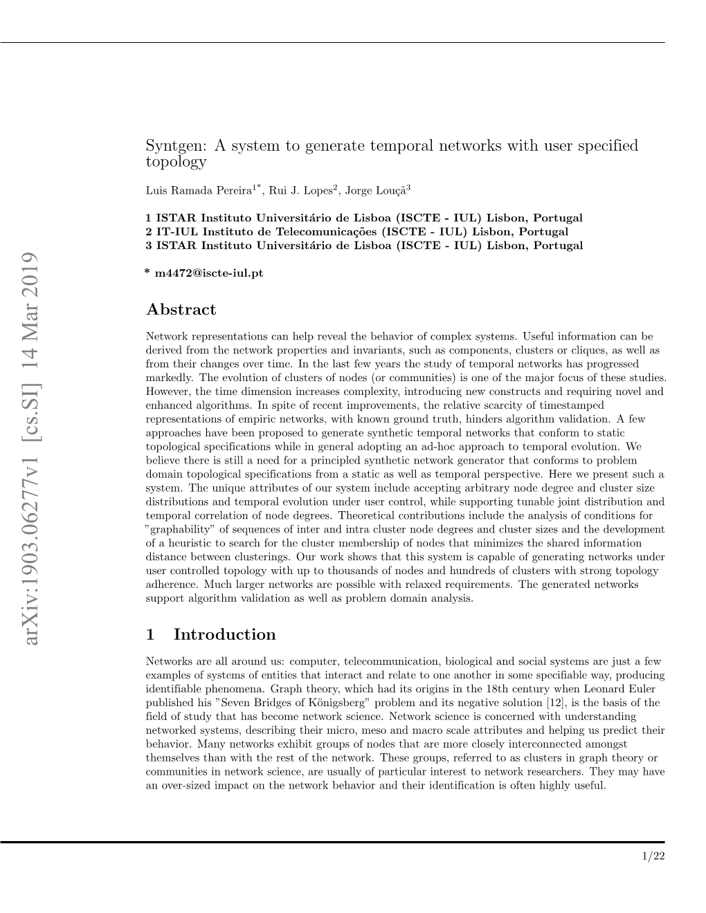 Syntgen: a System to Generate Temporal Networks with User Specified Topology