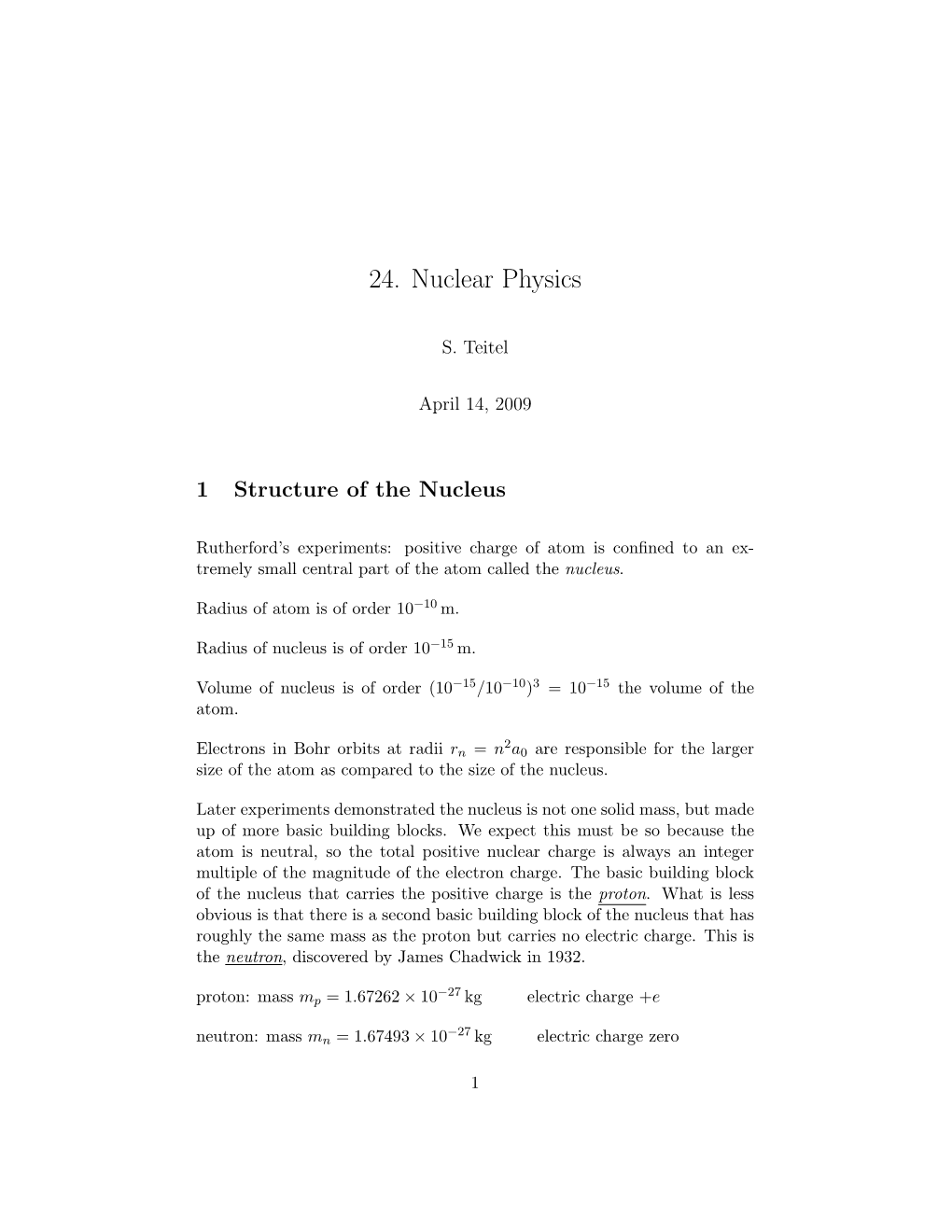 24. Nuclear Physics