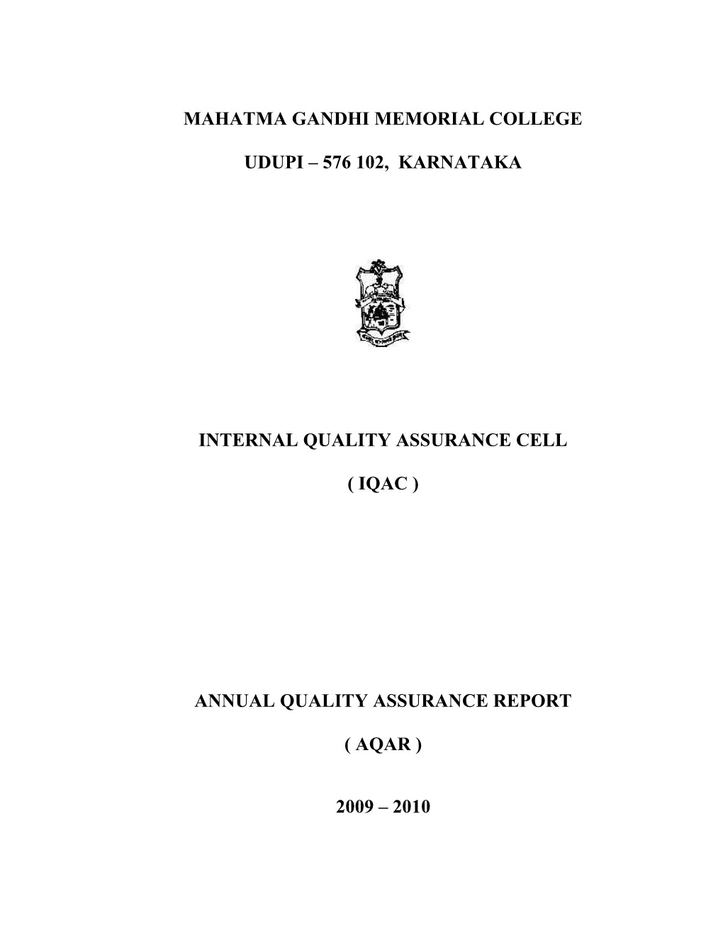 Download IQAC Reports 2009-10