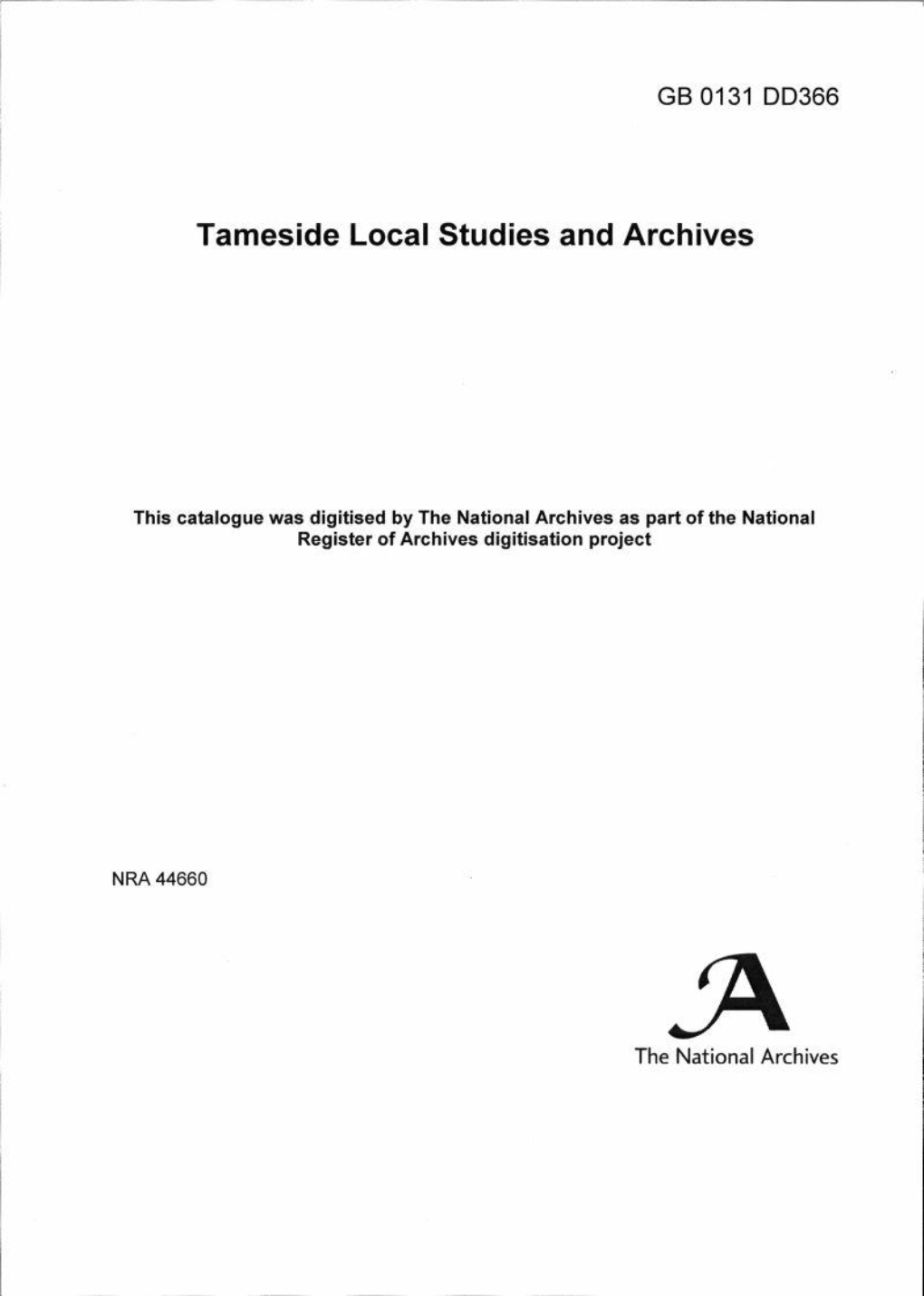 Tameside Local Studies and Archives