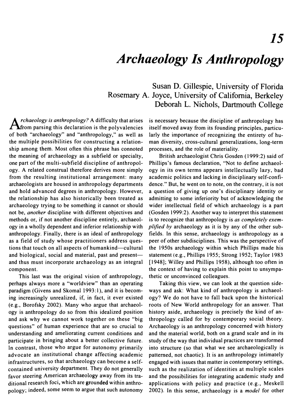 Chapter 15. Archaeology Is Anthropology