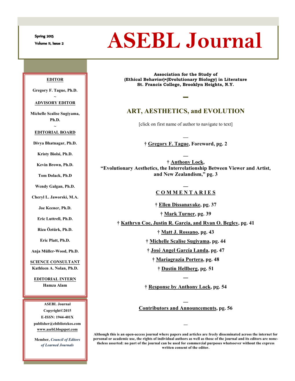 ASEBL Journal