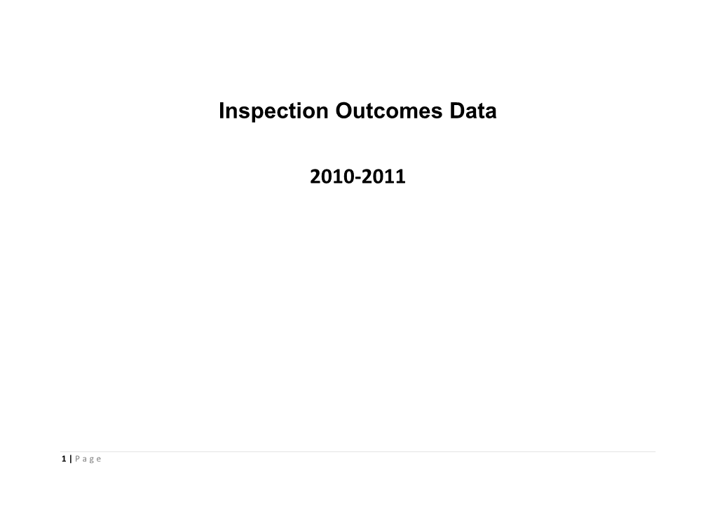 Inspection Outcomes Data 2010-2011