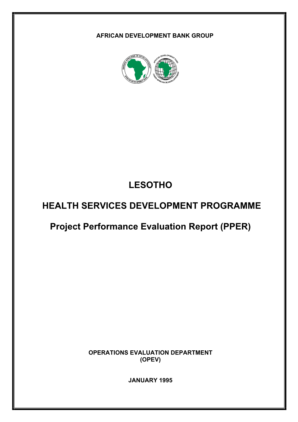 Lesotho: Health Services Development Programme