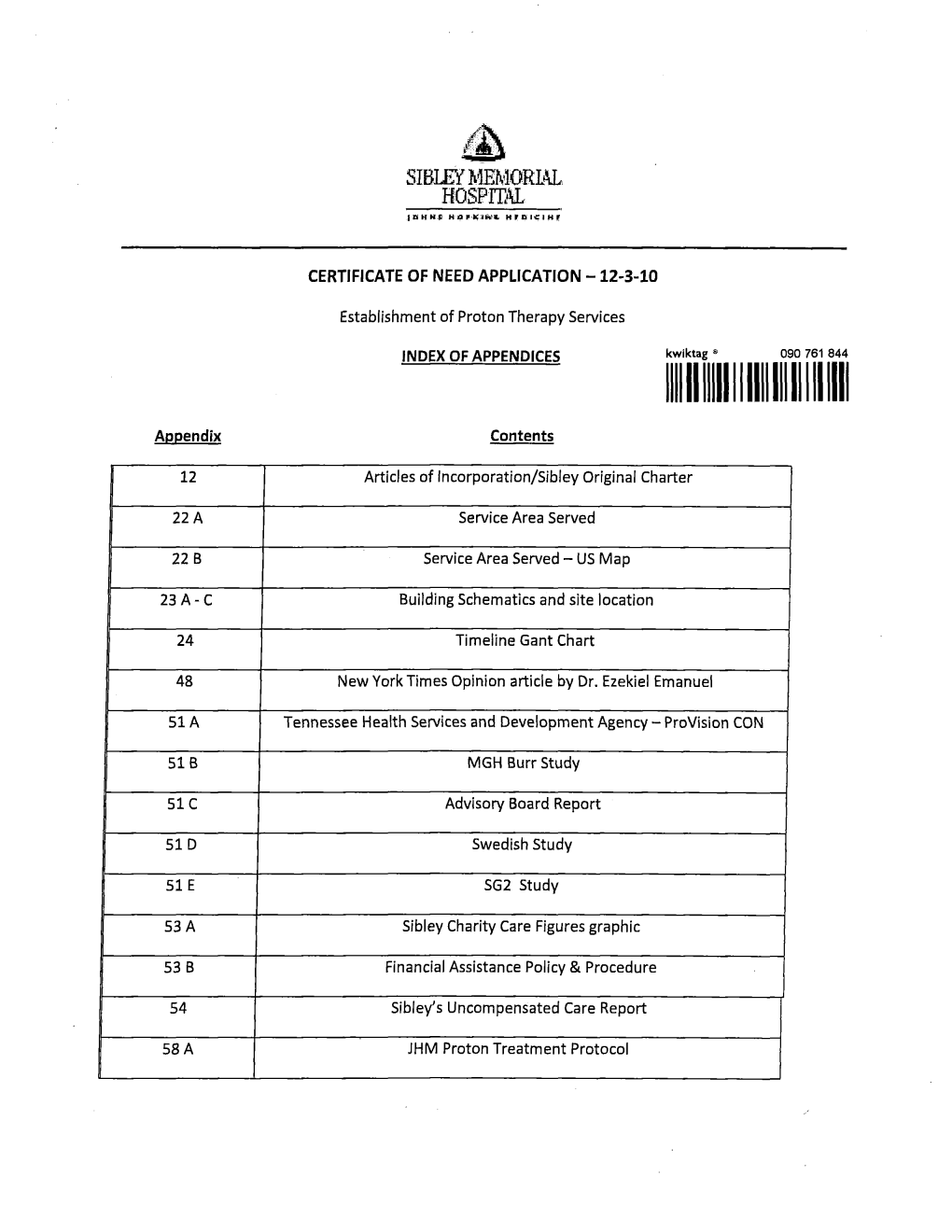 Sibley Memorial Hospital Uncompeneated Care Report for FY 2012 FISCAL YEAR 2012 A